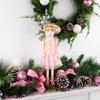 15.5" Decorative Wooden Christmas Nutcracker Blonde Ballerina in Pink Tutu view 2