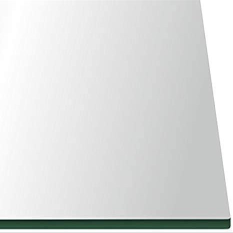 Spancraft 32" x 24" Rectangle Clear Tempered Glass Table Top 3/8" Thick - Flat Polish Edge