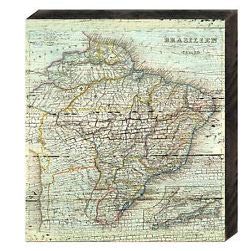 Designocracy 85091-BR-08 Map of Brazil Rustic Design Wooden Board Wall Decor