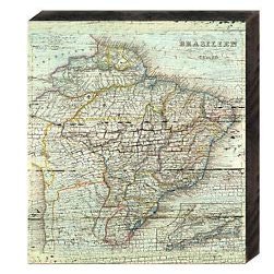 Designocracy 85091-BR-08 Map of Brazil Rustic Design Wooden Board Wall Decor