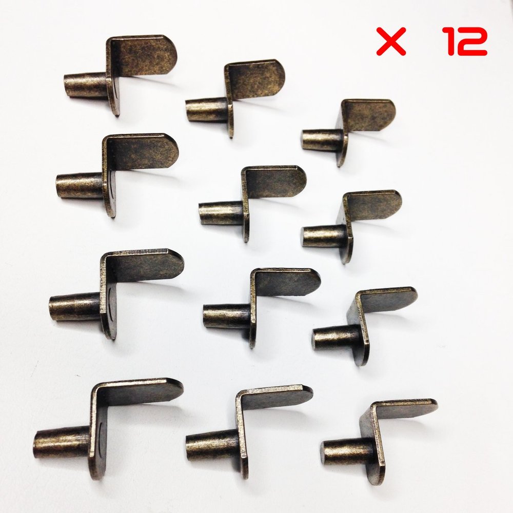 AWESOME SIGNAGE Shelf Support, Bracket-Style, Brass Copper, 1/4" (12)