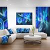 Blue Fractal Desktop Abstract Canvas Art Print view 3