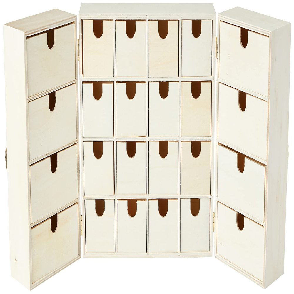 Artemio Advent Calendar to Decorate Triptych, Wood, 55 x 28 x 6.5 cm, 55 x 6.5 x 28 cm