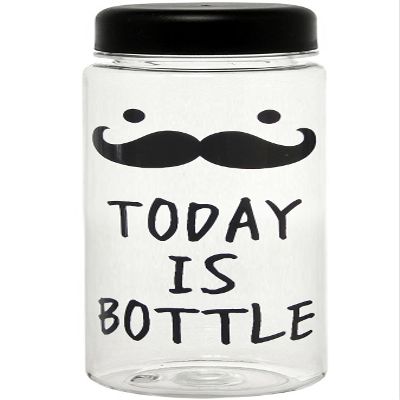 (Living) TODAY IS BOTLLE Stylish Clear Bottle Water Bottle, 16.9 fl oz (500 ml)