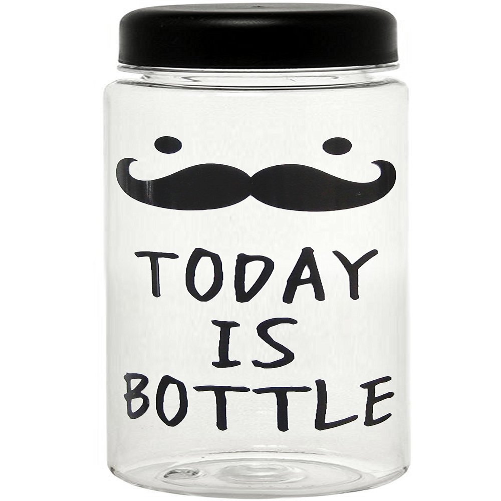 (Living) TODAY IS BOTLLE Stylish Clear Bottle Water Bottle, 16.9 fl oz (500 ml)