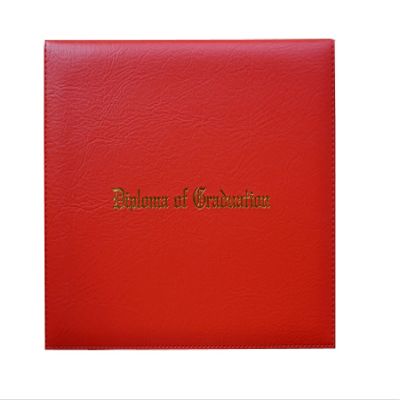 Certificate Cover Imprinted "Diploma of Graduation" Faux-Leather Diploma Holder 8.5" x 11" Grad Days(Red)
