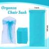 MDS Pack of 25 PCS Organza Chair Sashes Wider Dining Chair Bows Ribbon Tie Back for Wedding Party Birthday Bridal Shower Reception Event Banquet Home Chair Cover Decoration - Light Teal view 3