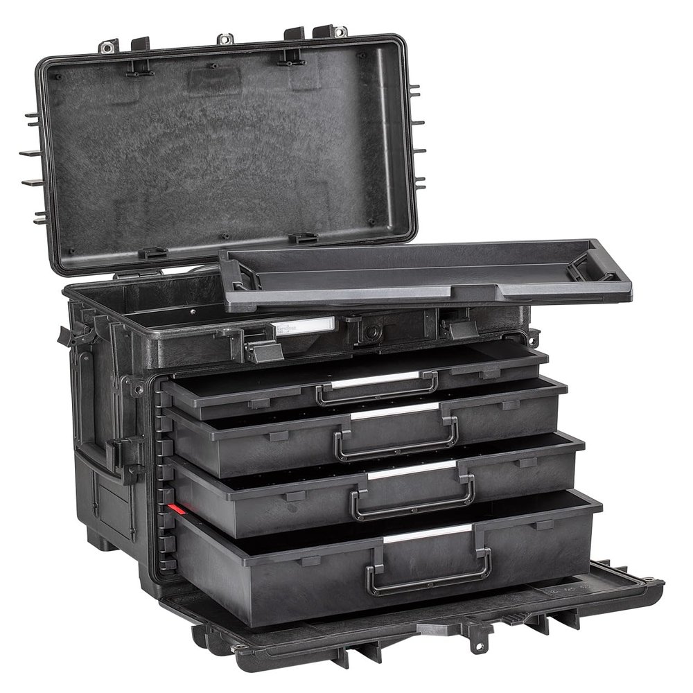 Explorer Cases 5140.BKT02.AH Waterproof Tool Chest w. 1x 1.2 + 2X 2.4 + 1x 3.7 Empty Drawers, RFID-NFC Ready, Multi, One Size