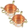 Set of 2 - Prisha India Craft  Handmade Copper Brass Food Warmer Angeethi Traditional SIGDI Tabletop Burner 5.5 x 4.00 Inch, Christmas Gift with WOODEN KEYRING view 1