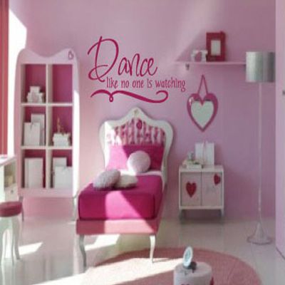 Dance Like No One is Watching Wall Decals Stickers, Pink, 72''