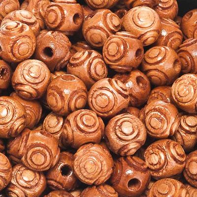 Holyart Rosary Parts, Carved Wood Beads