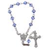 Holyart Single-Decade Rosary in 800 Silver and Light Blue Strass view 1