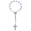 Holyart Single-Decade Rosary in 800 Silver and Light Blue Strass view 2