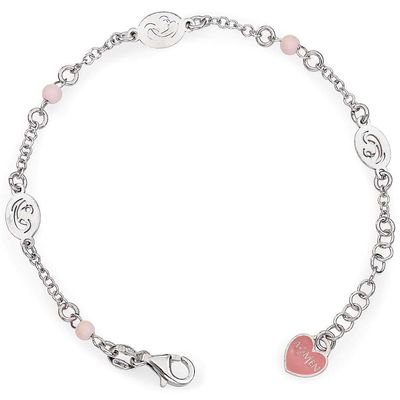 Holyart Amen Bracelet with Our Lady and Pink Beads, Sterling Silver