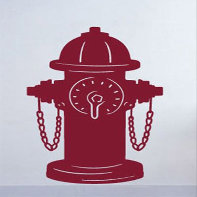 Fire Hydrant Wall Decals Stickers, Red, 60"