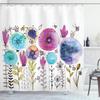 Ambesonne Dragonfly Shower Curtain, Hello Summer Concept Dandelion and Winged Bug Be Happy Art, Cloth Fabric Bathroom Decor Set with Hooks, 69" W x 70" L, Blue Pink view 1