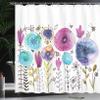 Ambesonne Dragonfly Shower Curtain, Hello Summer Concept Dandelion and Winged Bug Be Happy Art, Cloth Fabric Bathroom Decor Set with Hooks, 69" W x 70" L, Blue Pink view 3