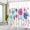 Ambesonne Dragonfly Shower Curtain, Hello Summer Concept Dandelion and Winged Bug Be Happy Art, Cloth Fabric Bathroom Decor Set with Hooks, 69" W x 70" L, Blue Pink view 4