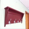 Wood Country Coat Rack Wall Shelf Country Display Rack 36" Pine Rack Wine Red view 2