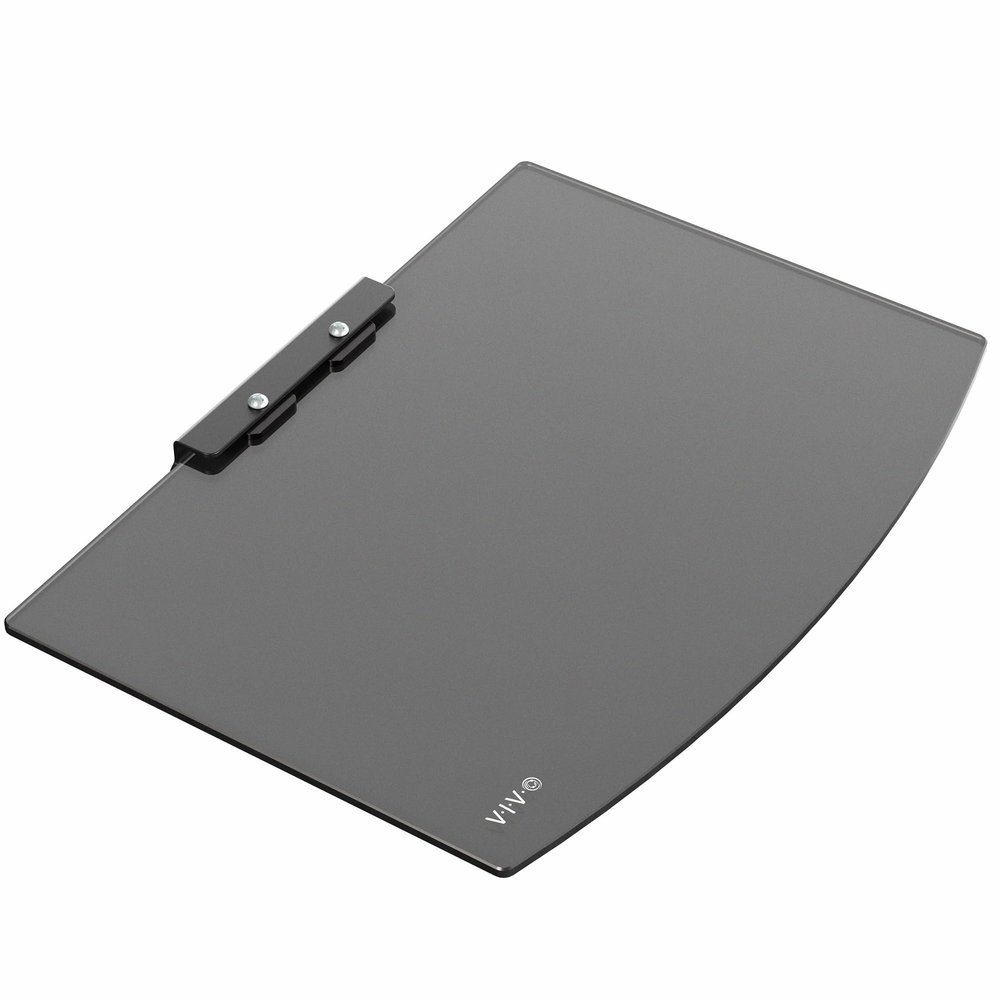 VIVO Floating Wall Mount Tempered Glass Shelf for DVD Player, Audio, Gaming System, Streaming Devices, Black, MOUNT-SF011
