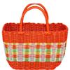 MYtodo Hand woven plastic shopping basket multifunction portable basket (XL, Yellow) view 1
