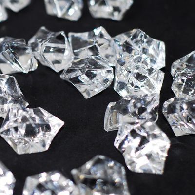 Acrylic Ice Rock Cubes 1 Lb Bag, Vase Filler or Table Decorating Idea (Clear)