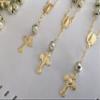 25 Pc Baptism Favors Mini Rosaries Gold Plated/ Recuerditos De Bautismo/ Christening Favors/ Decenarios/ Decades/ Finger Rosaries by Hand made view 4