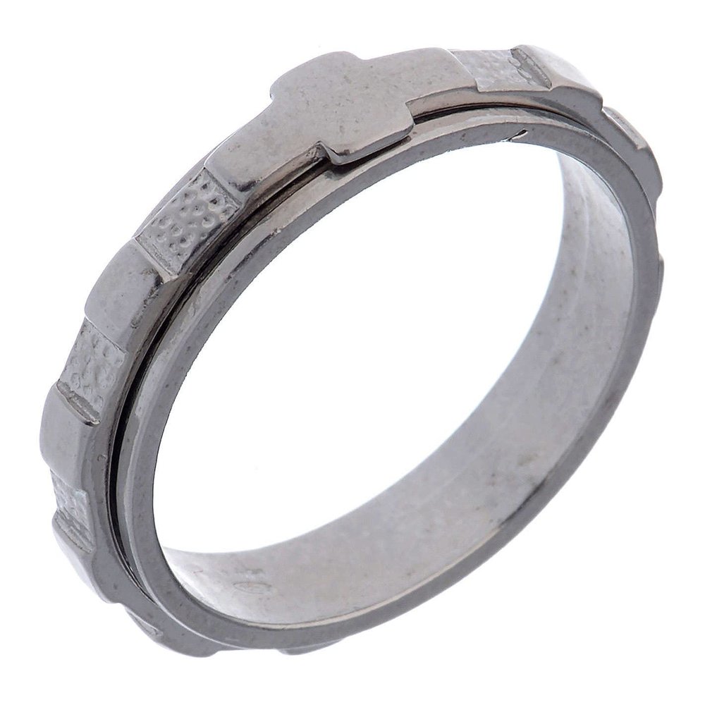 Holyart Rotating Rosary Ring in 925 Silver, 17.5 mm (0.69 inc.) - UK O