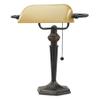 Alera ALE Traditional Banker's Lamp, 16"High, Amber Shade with Antique Bronze Base view 1