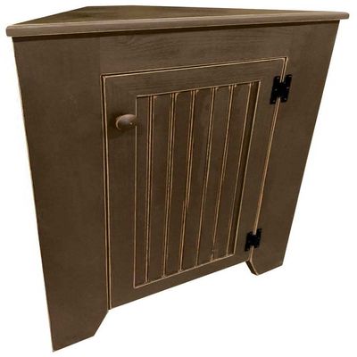 Sawdust City Kitchen Corner Cabinet (Old Brown)