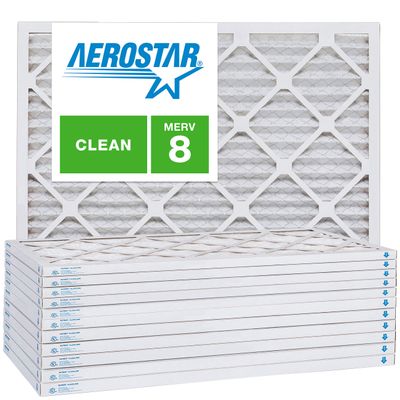10x14x1 AC and Furnace Air Filter by Aerostar - MERV 8, Box of 12