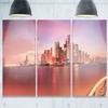 Designart MT10176-3P Shanghai Skyline at Dawn Panorama Cityscape Metal Wall Art (3 Piece), 28'' H x 36'' W x 1'' D 3P, Blue view 1