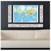 Alonline Art - Physical Modern Flags #4 by World Map | Print on Wall Sticker Vinyl Decal (Rolled) | 39"x24" - 98x61cm | 4 Panels Split | Wall Art Home Decor for Kitchen or for Toilet | HD Artwork view 2