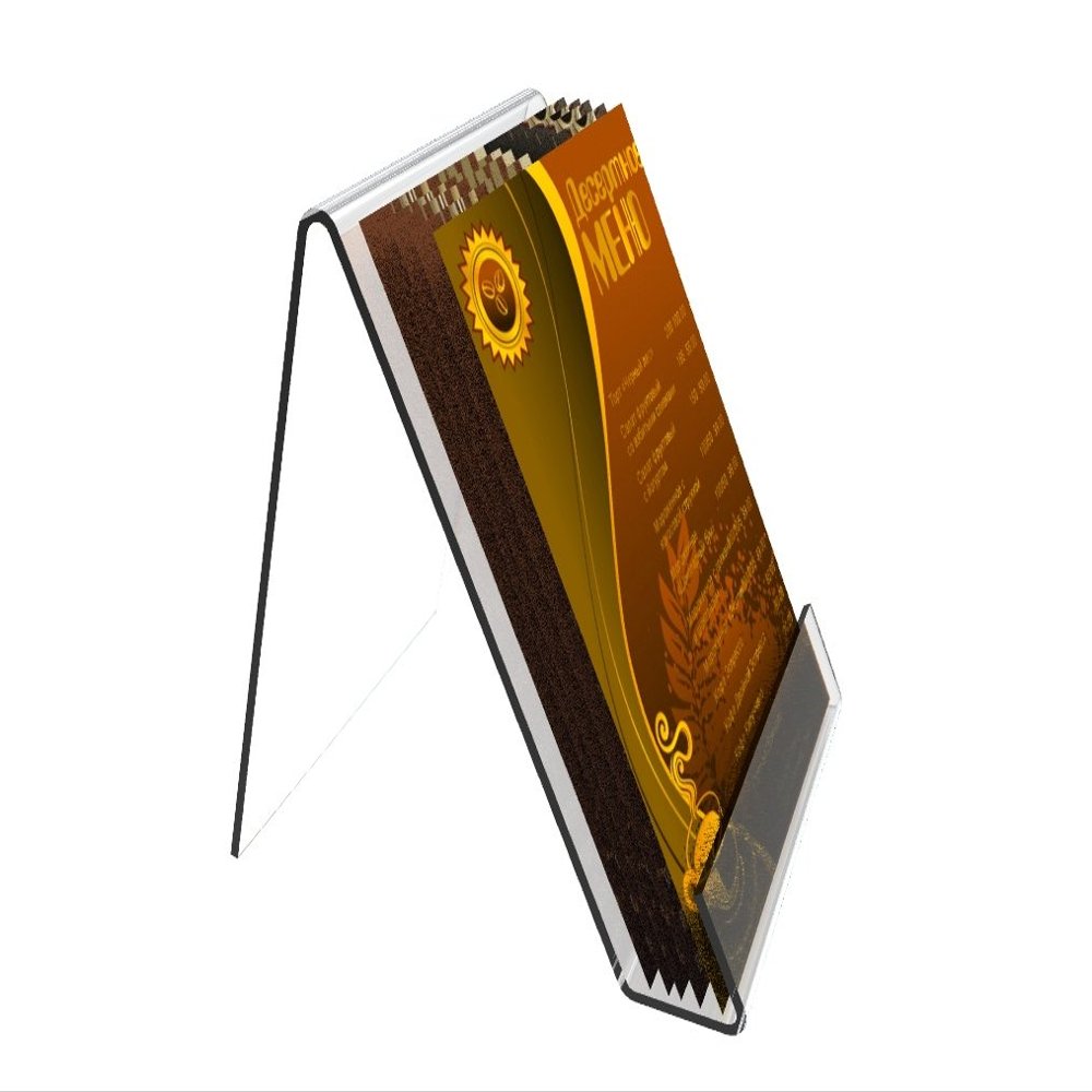 FixtureDisplays Set of 2 Pcs Table Top Easel with 1-1/2-inch Pocket for 8.5 x 11 Literature - Clear Acrylic 19457