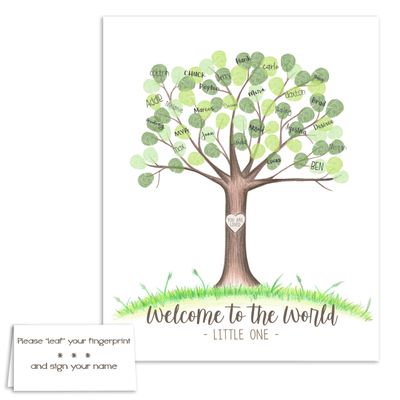 Personalized Fingerprint Tree Thumbprint Poster Guestbook Alternative
