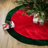 Northlight 60" Red Traditional Christmas Tree Skirt with Green Border Trim view 2