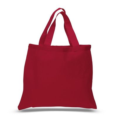 Basic Blank Cotton Reusable Tote Bags 100% Cotton Totes, 15"W x 16"H (6, Red)