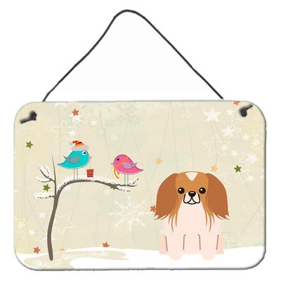 Caroline's Treasures BB2575DS812 Between Friends Pekingese - Red and White Wall or Door Hanging Prints Aluminum Metal Sign Kitchen Wall Bar Bathroom Plaque Home Decor, 8x12, Multico
