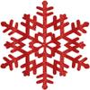 Red Snowflake Glitter Christmas Decoration | Plastic view 1