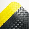 Crown CD0035YB Industrial Deck Plate Anti-Fatigue Mat, Vinyl, 36 x 60, Black/Yellow Border view 1