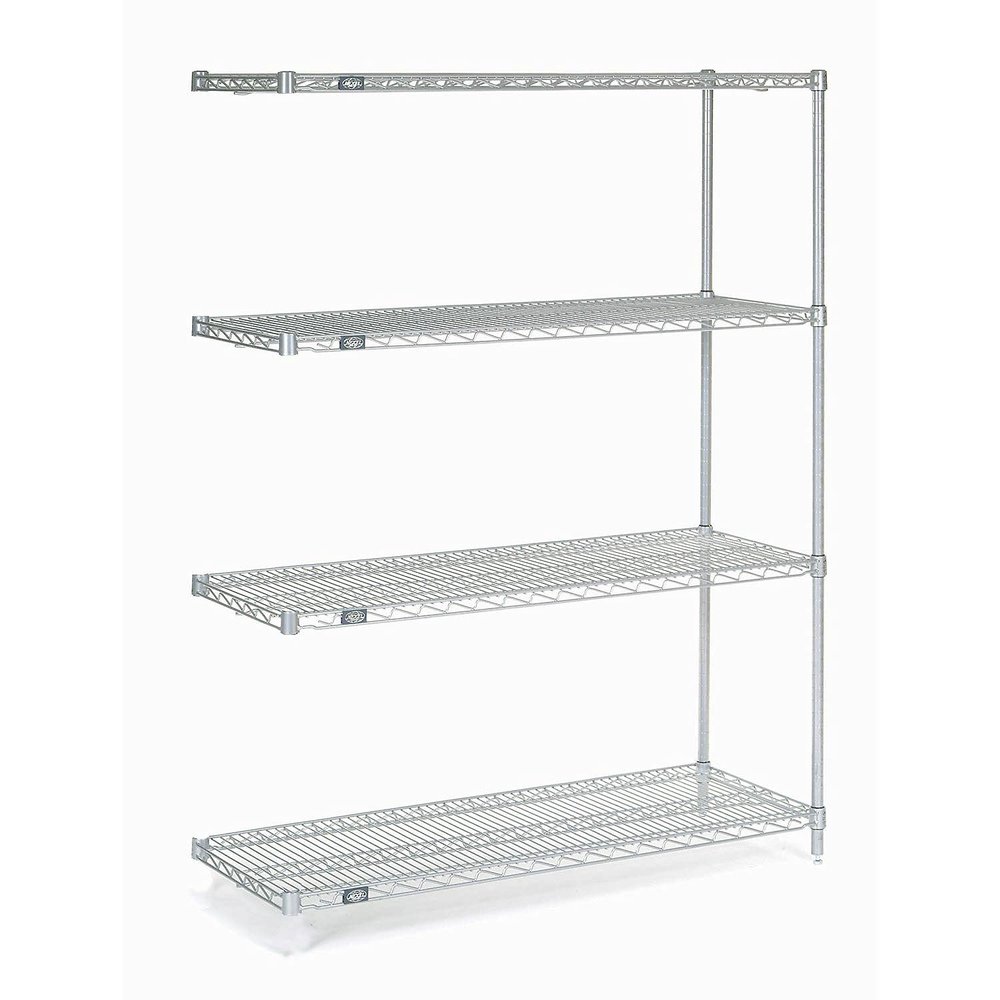 Nexel Stainless Steel Wire Shelving Add-On, 48" W x 24" D x 63" H