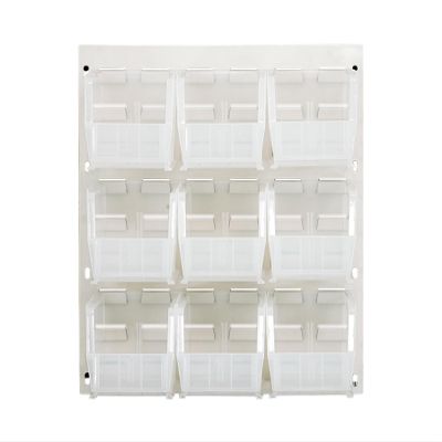 Quantum Storage QLP-1819HC-230-9CL Oyster White Louvered Panels Complete Package with Bins, 18" L x 19" H, Clear