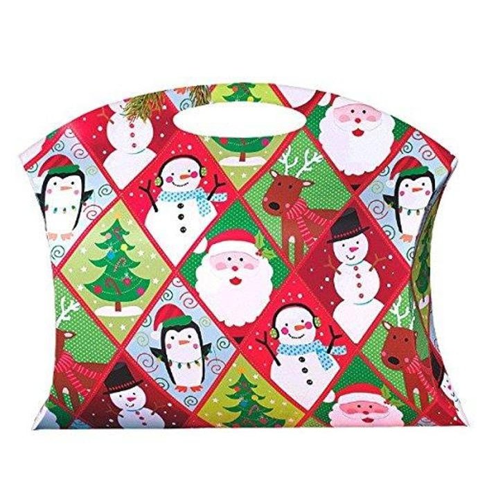 Amscan Very Merry Christmas Whimsical Santa & Friends Pillow Box Party Favor, Multicolor, 12" x 10" x 5"