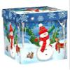 Winter Wonderland Christmas Woodland Snowman Medium Gift Box Party Favour, Cardstock, 7" x 7" x 7" view 1