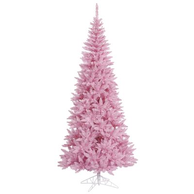 Vickerman 4.5' Pink Fir Slim Artificial Christmas Tree, Unlit - Faux Fir Christmas Tree - Seasonal Indoor Home Decor
