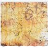 Ambesonne Island Map Shower Curtain, Antique Treasure Map Grunge Rusty Style Parchment Print History Theme Boho Design, Cloth Fabric Bathroom Decor Set with Hooks, 69" W x 84" L, Beige view 2