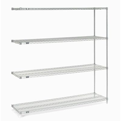 Nexel Chrome Wire Shelving Add-On, 72" W X 36" D x 86" H