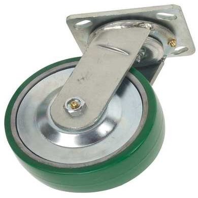 Swivl Plate Castr, Poly, 6 in., 1200 lb, Grn