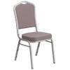 Flash Furniture HERCULES Series Crown Back Stacking Banquet Chair in Gray Dot Fabric - Silver Frame view 1