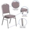 Flash Furniture HERCULES Series Crown Back Stacking Banquet Chair in Gray Dot Fabric - Silver Frame view 4